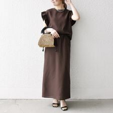 《予約》SHIPS any:〈洗濯機可能〉リネンライク ブラウス × タイトスカート セットアップ