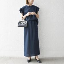 《予約》SHIPS any:〈洗濯機可能〉リネンライク ブラウス × タイトスカート セットアップ