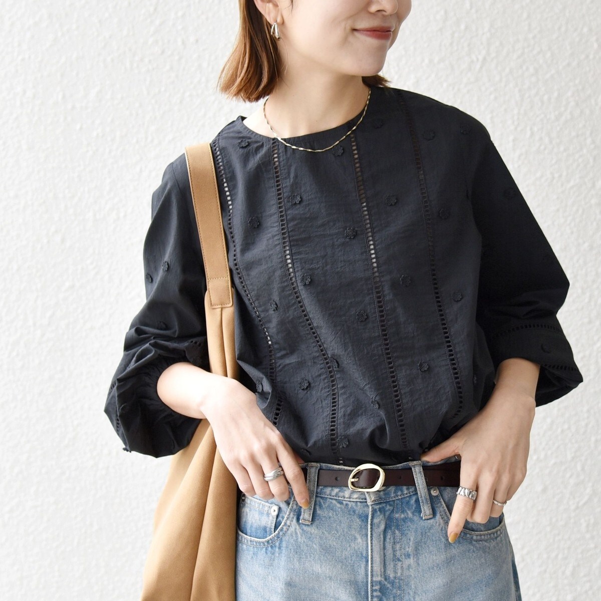 3点おまとめ【美品】 チェック ソリッド ハシゴレース ピンタック ブラウス SHIPS any:〈洗濯機可能〉フラワー モチーフ ハシゴレース クルー