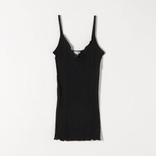 BASIC COTTON:〈洗濯機可能〉フリル リブ キャミソール