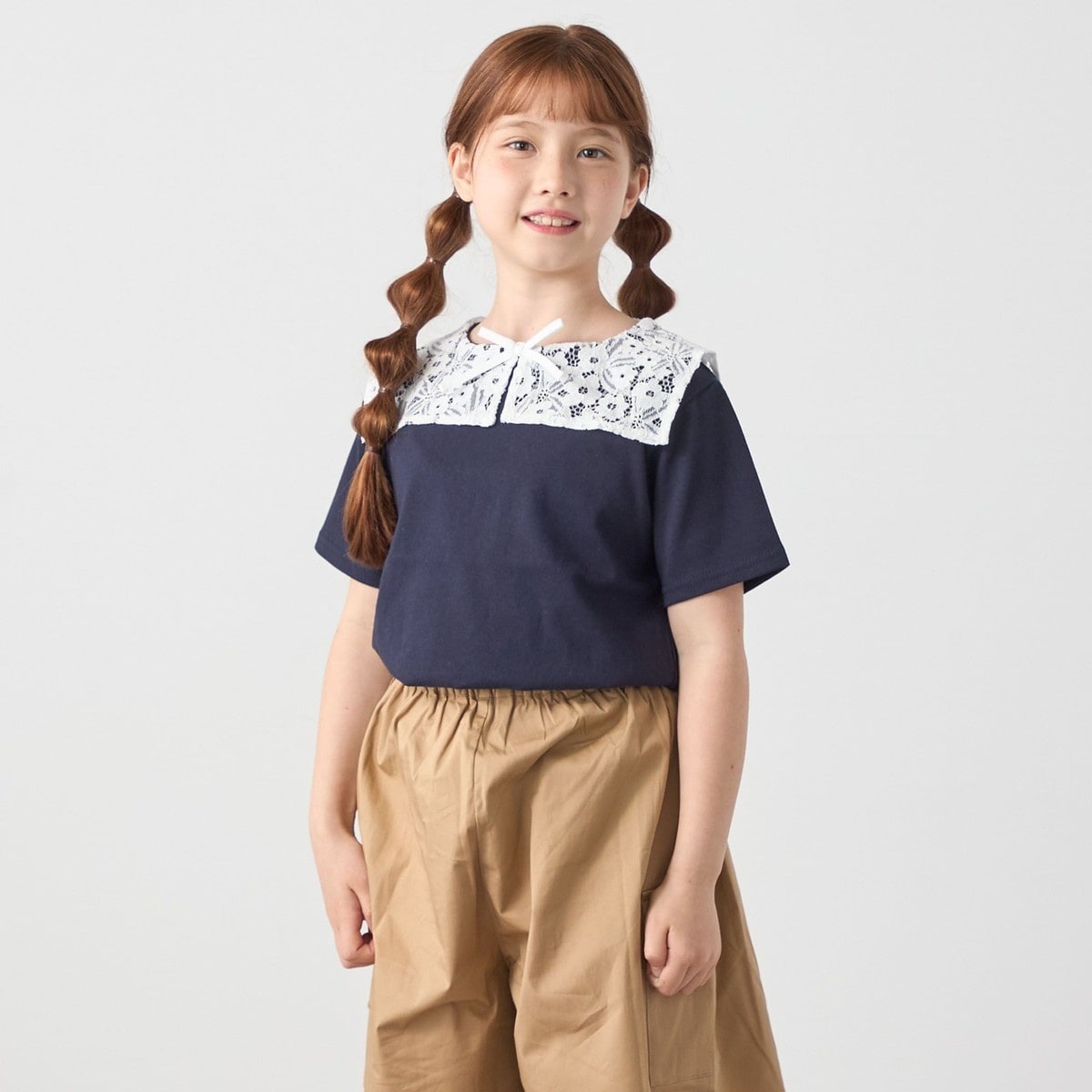 SHIPS any: レース カラー リボン 半袖 Tシャツ | シップス エニィ