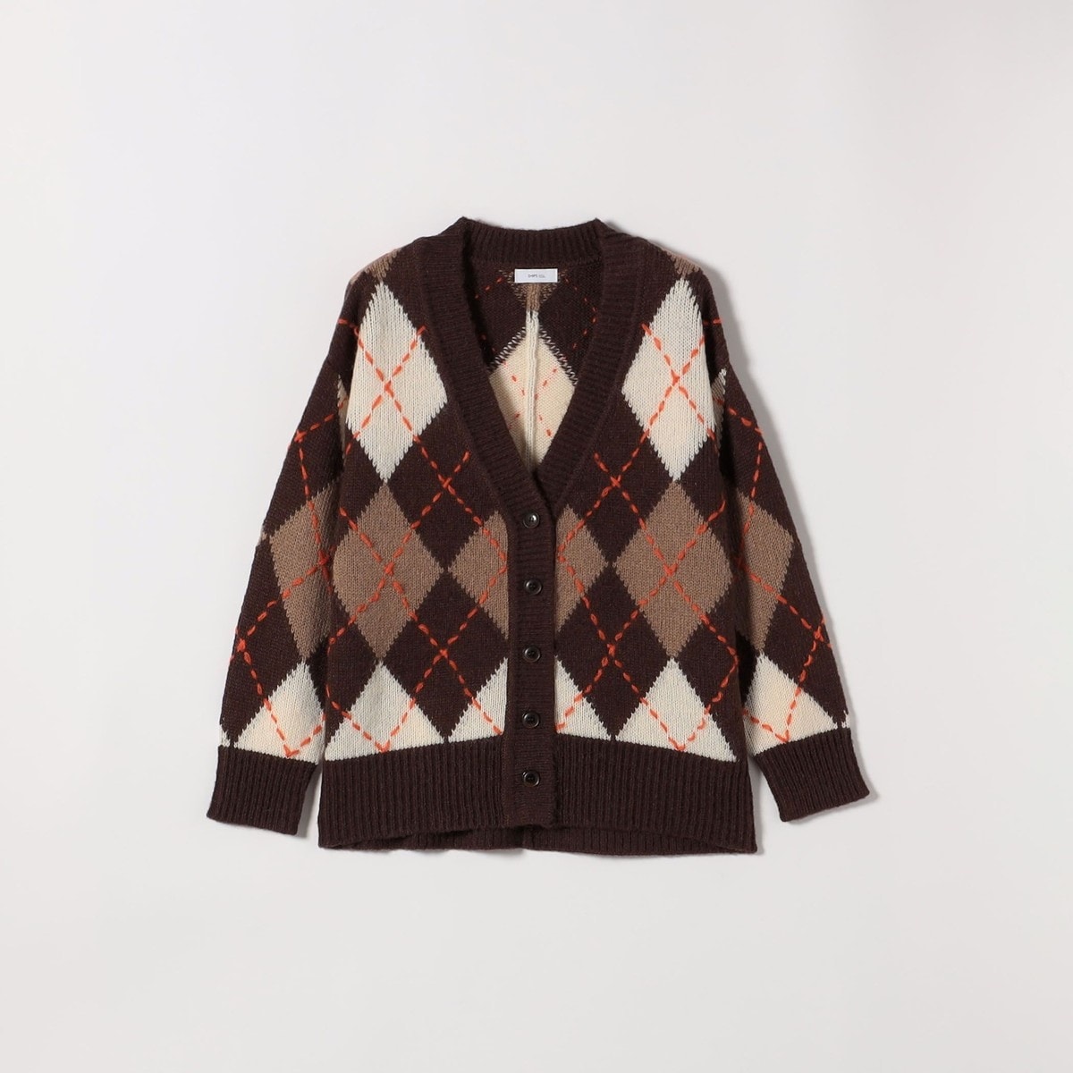 【未使用級】Pal'lasPalace　ジップアップ　コットンニットカーディガン 手洗い可能〉アーガイル Vネック ニット カーディガン | シップス
