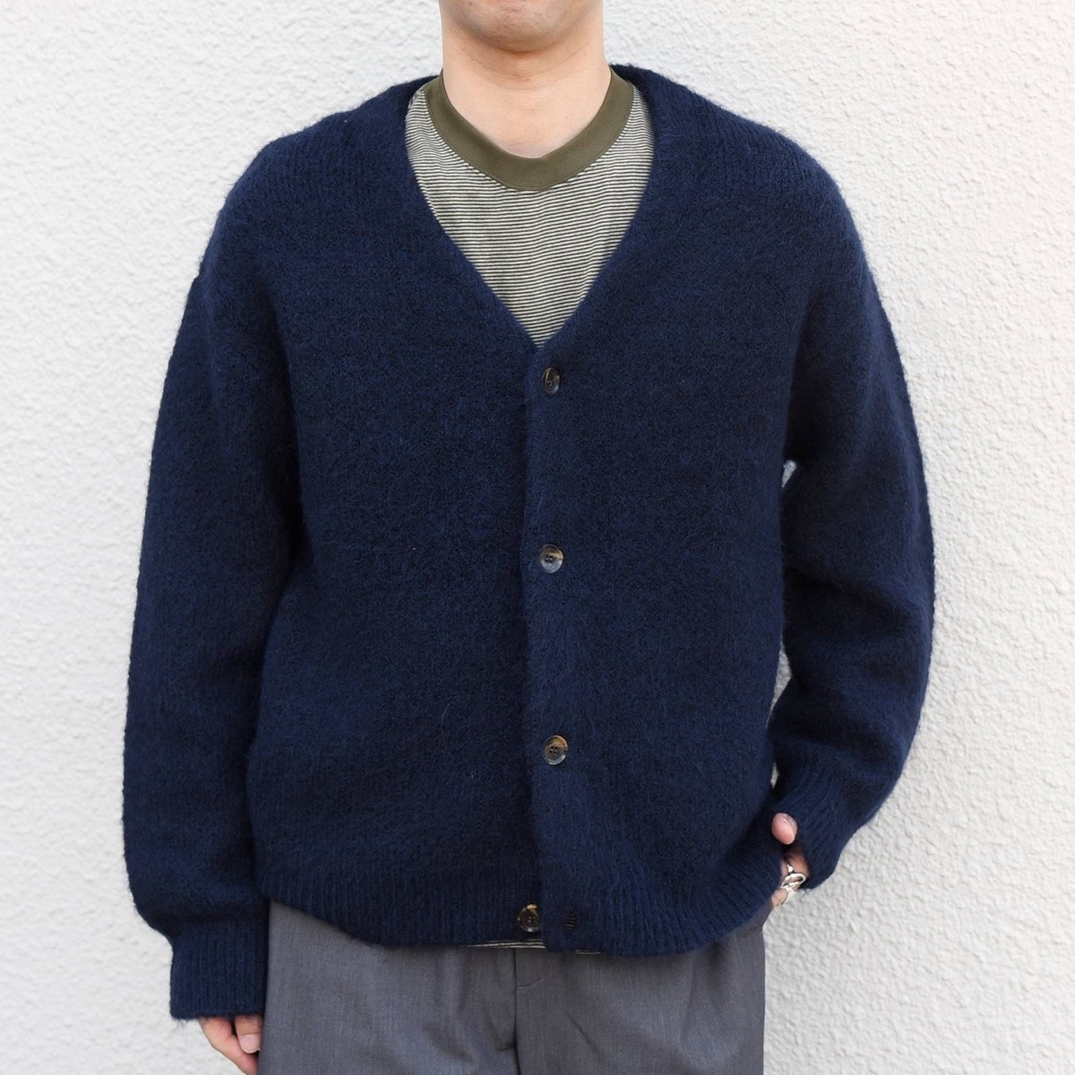 ヴィンテージ Shag-A-Pac アルパカ モヘア カーディガン XL 手洗い可能〉アルパカ ミックス シャギー ニット カーディガン 26AW