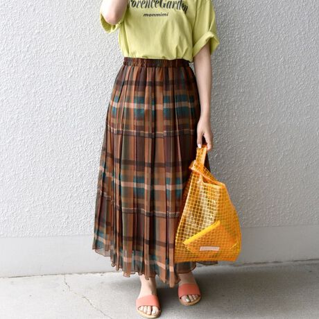 SHIPS any： SPRINTEX チェックプリーツスカート  