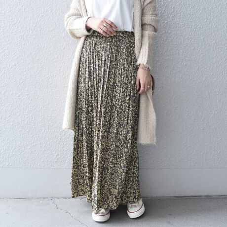 SHIPS any： ドット フラワー プリーツスカート | シップス  