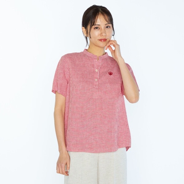 SCAPA Lサイズ / スキャパエルサイズ リネンギンガム七分袖ブラウス リネンギンガム七分袖ブラウス | スキャパ(SCAPA) | マルイ