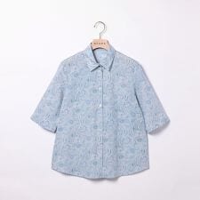 Liberty Printウェーブシャツ衿ラウス