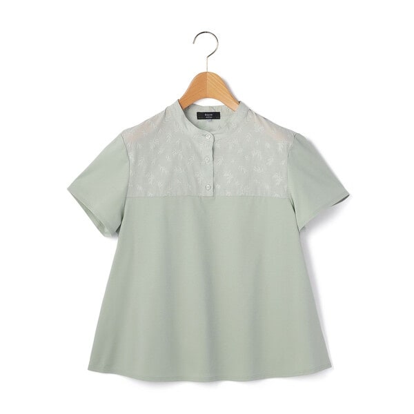 Leilian PLUS HOUSE / レリアンプラスハウス プリント変形ネックカットソー【MUSE BY ROCHAS Premiere】 プリント変形ネックカットソー【MUSE BY ROCHAS Premiere