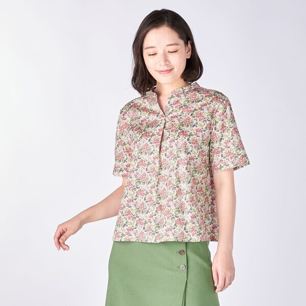 【Lサイズ】Canina Liberty Print Cut＆Sewn フレンチスリーブ Lサイズ】Canina Liberty Print Cut&Sewn フレンチスリーブ