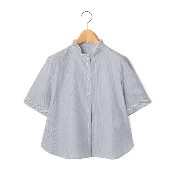 SCAPA Lサイズ / スキャパエルサイズ ウォッシュリネンシャツブラウス Lサイズ】ウォッシュリネンブラウス五分袖｜シャツ・ブラウス
