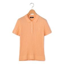 【Lサイズ】ハイツイストケーブルポロカラーニット