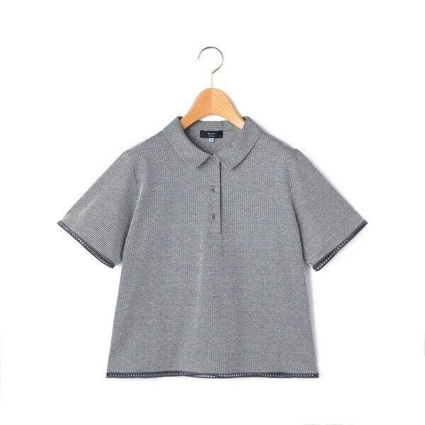 Lサイズ】ストライプジャージーポロカラーカットソー | キース(KEITH