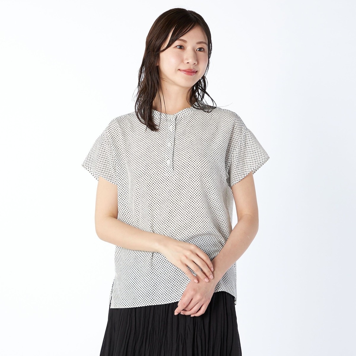 大きいサイズ】21号(6L～) FONTLAB ジョーゼットロングブラウス | サブ