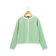 【Lサイズ】ギンガムチェックニットカーディガン