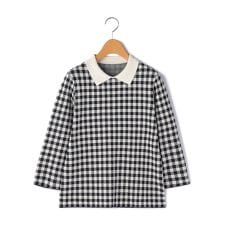 【Lサイズ】ギンガムチェックニットプルオーバー