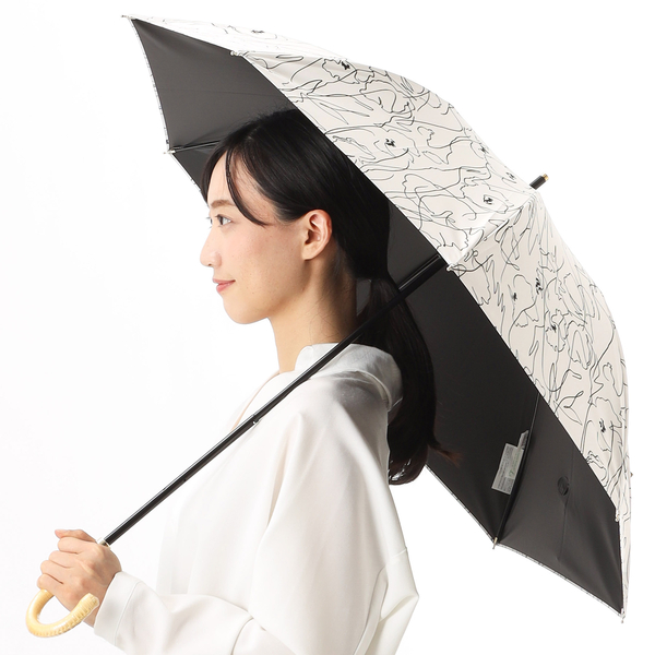 ビューランス 晴雨兼用１段スライドショート傘（フラワープリント 
