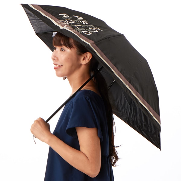 agnes b.(アニエスベー) 無地ワンポイントロゴ刺繍晴雨兼用傘