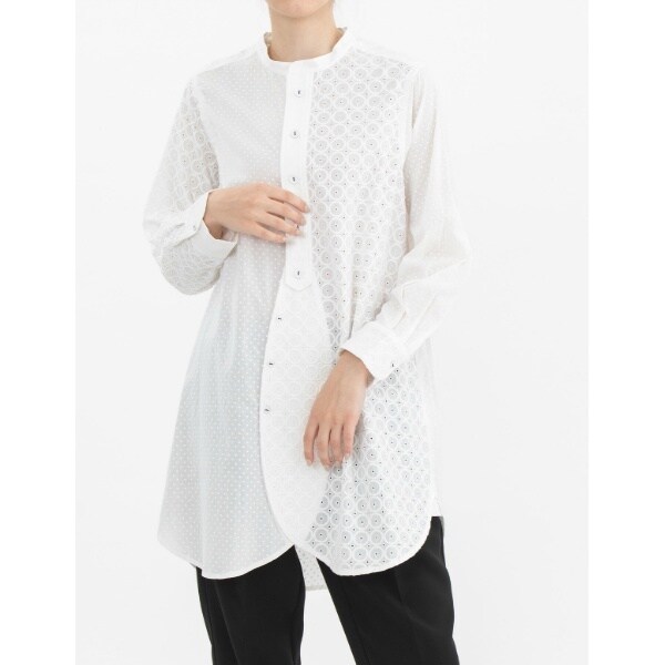 nop de nod（ノップドゥノッド）】misc バンドカラーチュニックシャツ