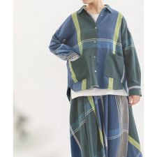 リネンコットンビエラチェックポケットシャツ