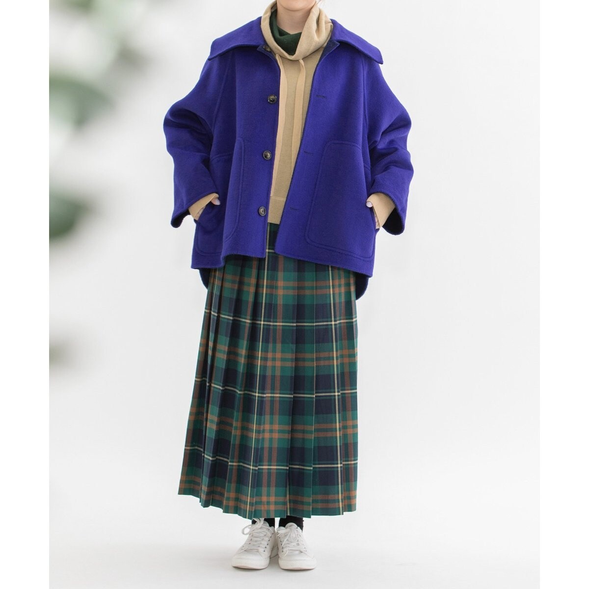 ダブルフェイスリバーシブルビック襟ショートコート