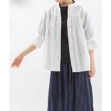 リネンラウンドヨーク5分袖ブラウス | ノップドゥノッド(nop de nod)