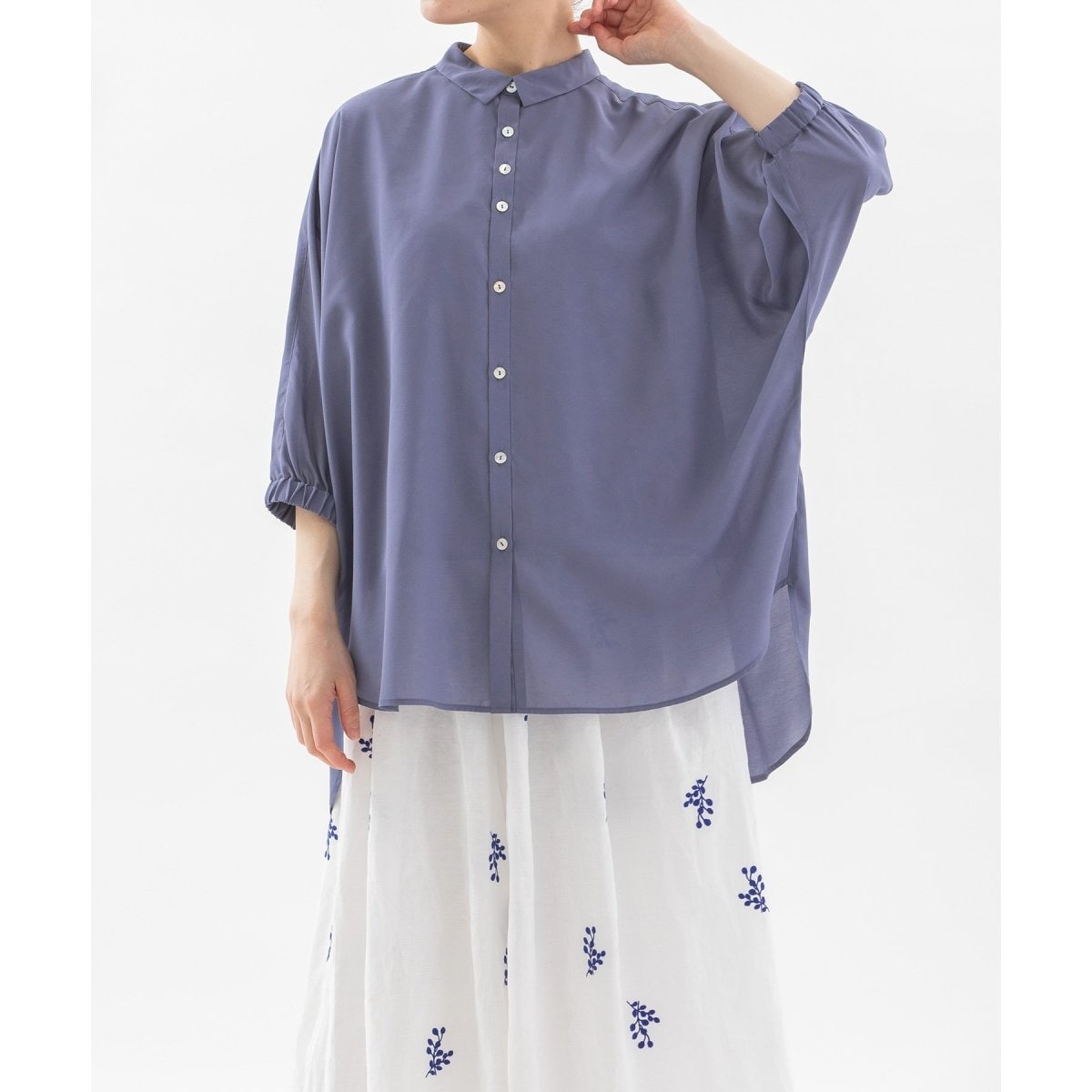 ノップドゥノッド（nop de nod）/Cloche COOL ローン6分袖シアーシャツ Cloche COOL ローン6分袖シアーシャツ | ノップドゥノッド(nop de nod