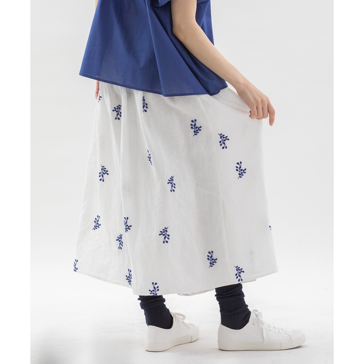 ユーカリ刺繍タックキュロットスカート | ノップドゥノッド(nop