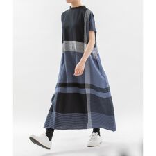 Cornetリネンパネルチェック2wayワンピース