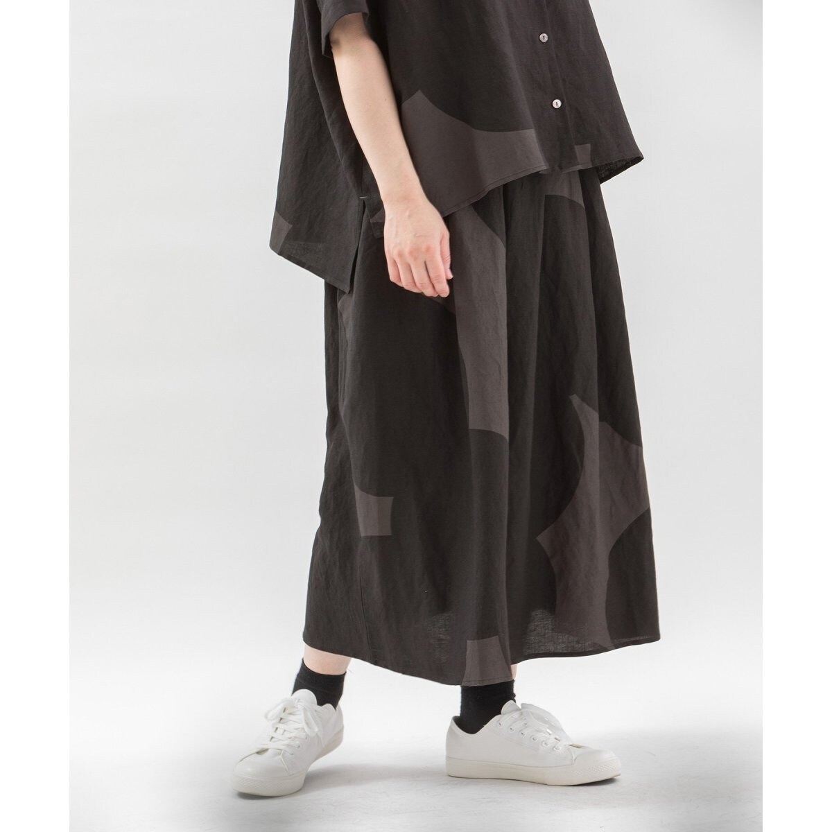 リネンレーヨンもくもくプリントパンツ | ノップドゥノッド(nop de nod