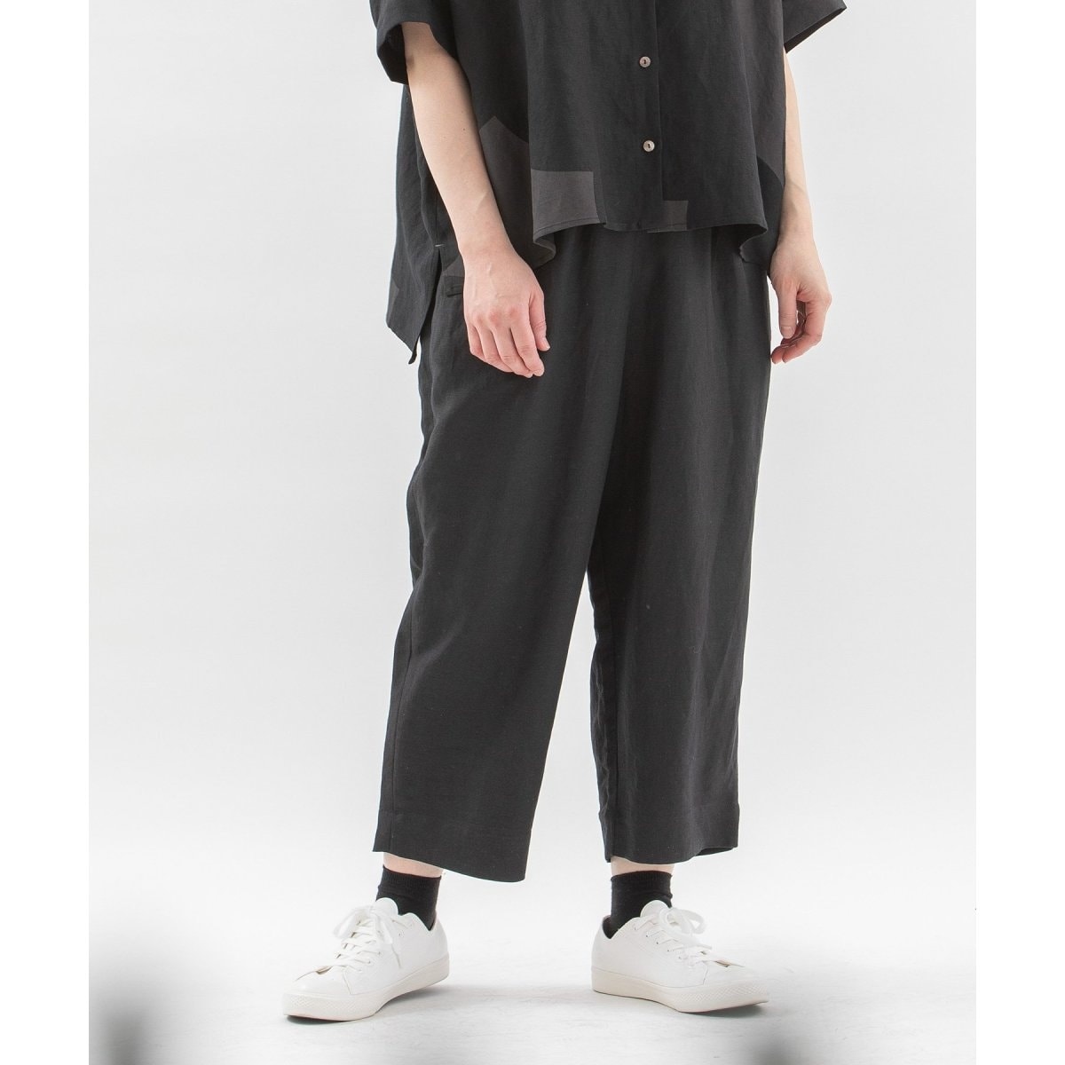 新品！ノップドゥノッド.nop de.nod/裾ゴムサルエルバルーンパンツ nop de nod パンツ リネンレーヨンライン刺繍サルエルバルーン