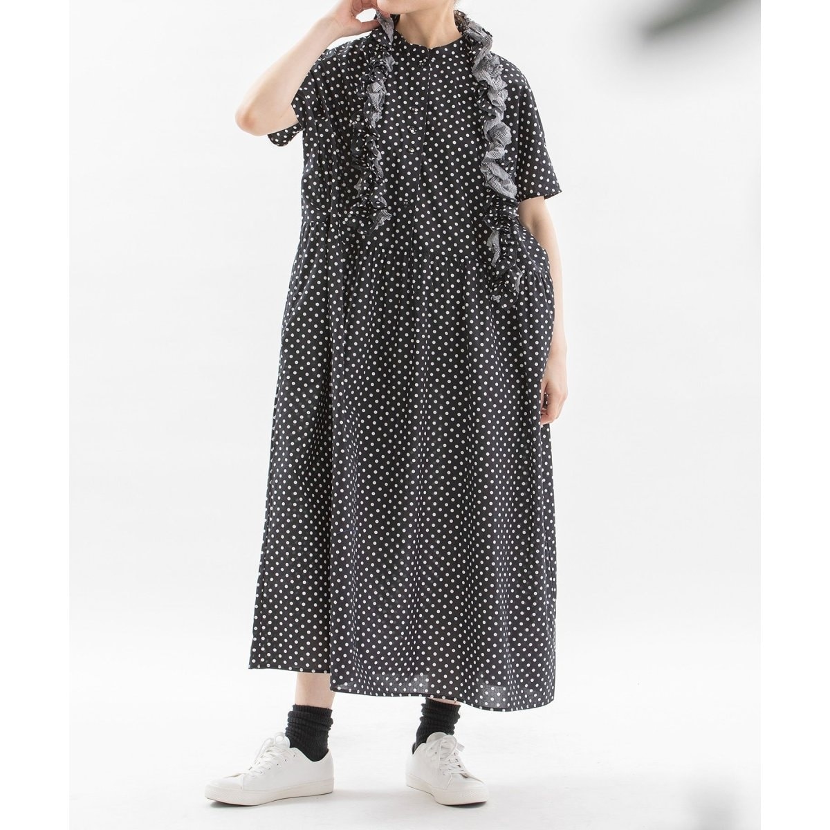 新品未使用 ルスークホリデー リバティ ワンピース ノースリーブ レディース L リバティプリントワンピース | ルスークホリデー(LE SOUK