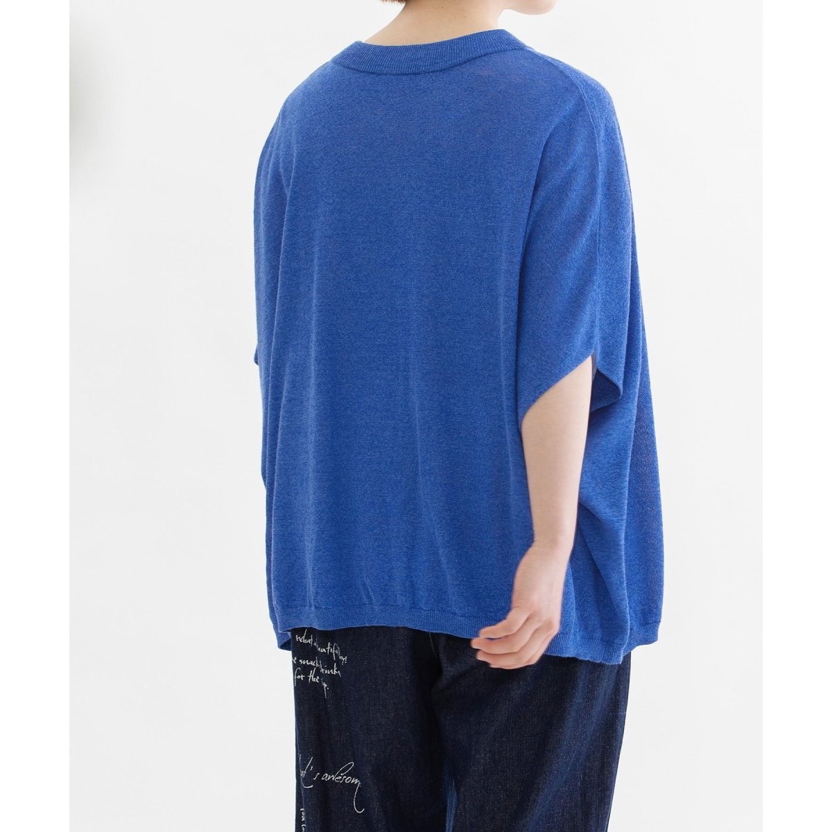 リネンレーヨン6分袖2wayポンチョニット | ノップドゥノッド(nop de