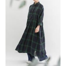 リネンタータンウエストタック切り替えワンピース