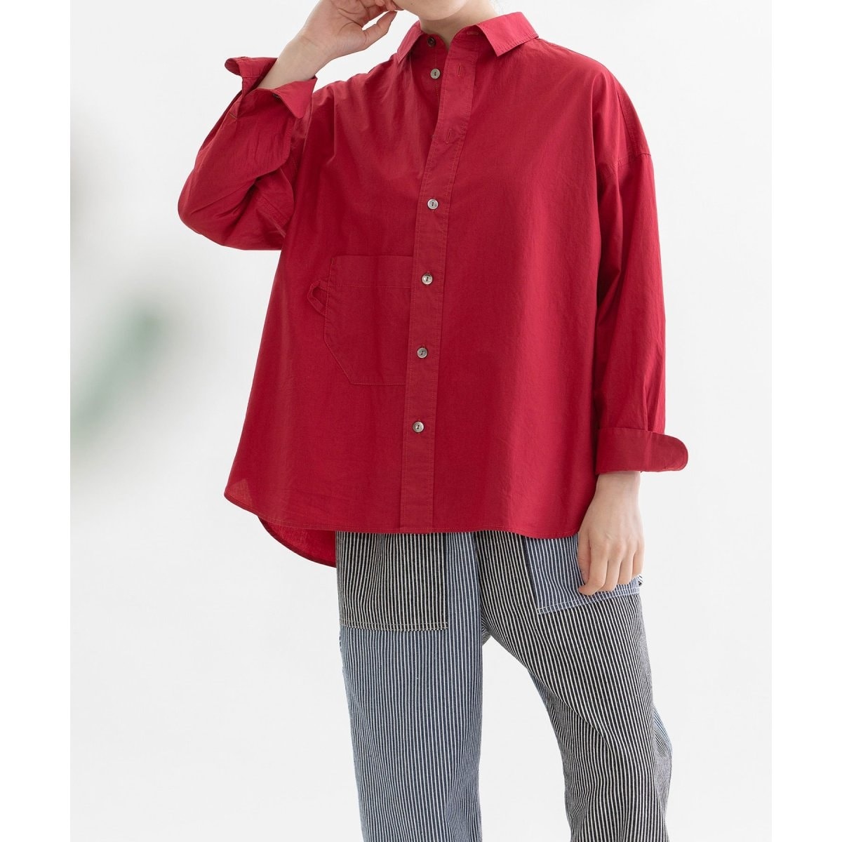 オーガニックコットンタイプライターオーバーサイズシャツ