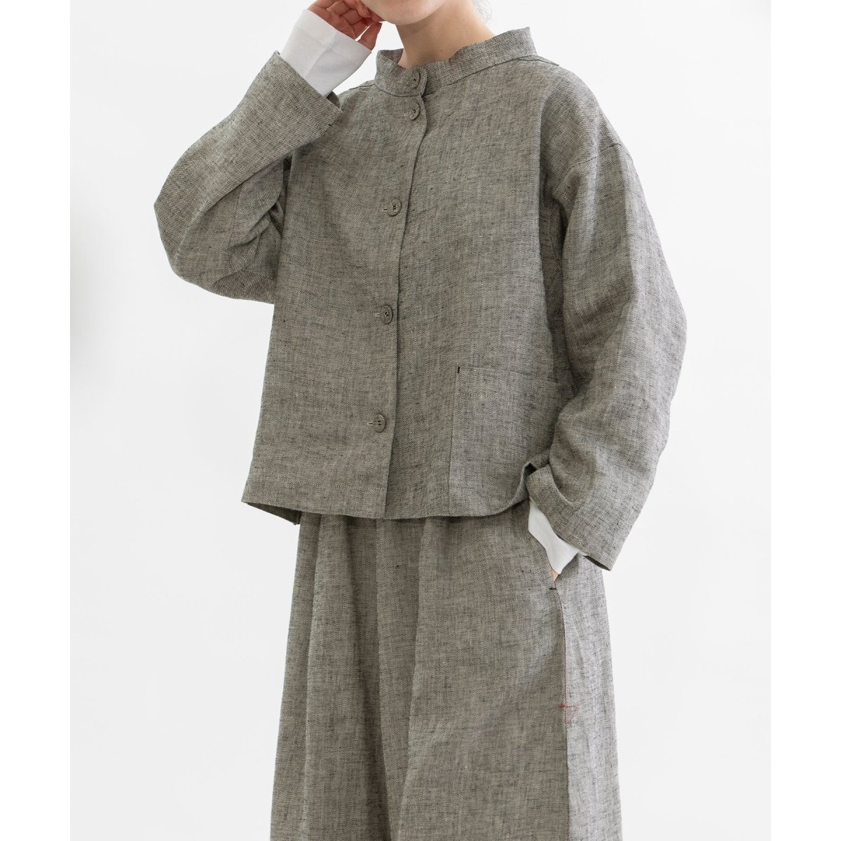 タイプライター刺繍スモールカラーシャツ | ノップドゥノッド(nop de