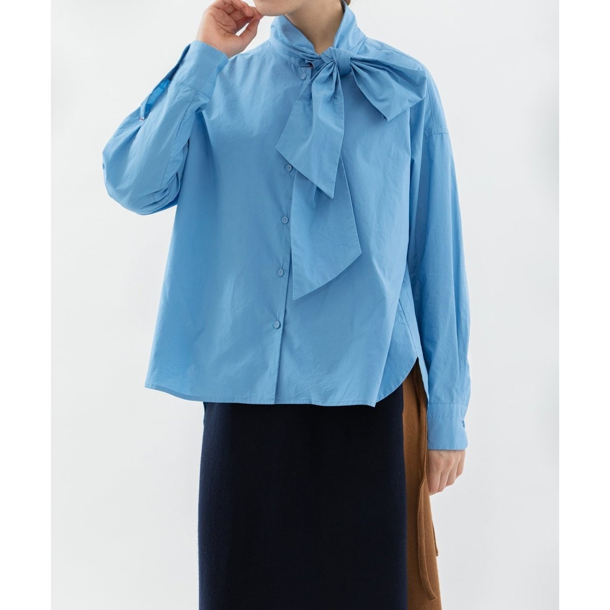 nop de nod（ノップドゥノッド）】misc バンドカラーチュニックシャツ