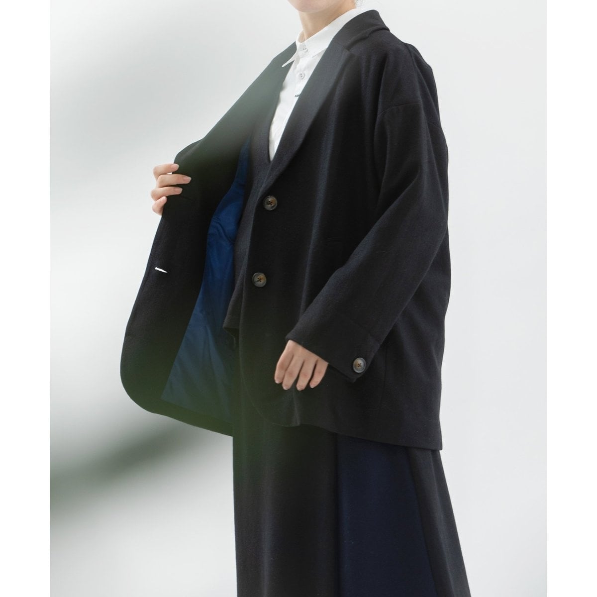 新品タグ付 アーバンリサーチ ドアーズ ウール100バルマカーンコート 黒 S URBAN RESEARCH DOORS（アーバンリサーチドアーズ） ステンカラー