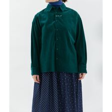 シャツコールロゴ刺繍シャツ
