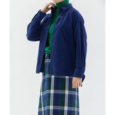 シャツコールロゴ刺繍シャツ