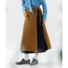ウール圧縮天竺2wayラップスカート