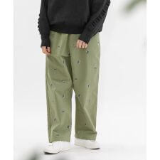 フラワー刺繍チノパンツ