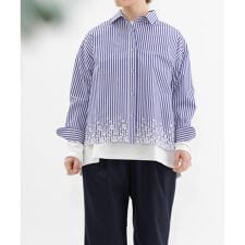 裾刺繍クロップドシャツ