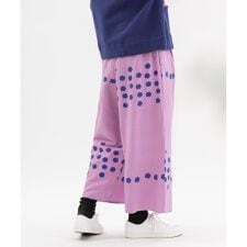 リネンレーヨンパネルドット9分丈パンツ