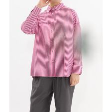 ロンドンストライプbackスワン刺繍シャツ