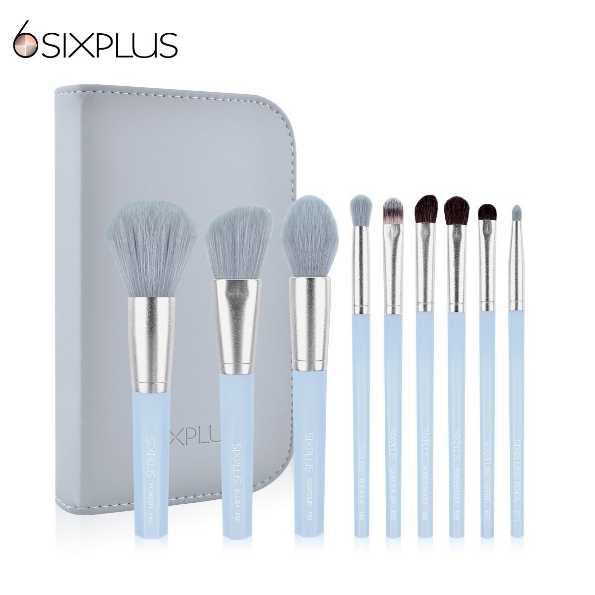 メイクブラシ SIXPLUS 八角メイクブラシ9本セット(ブルー) | シックスプラス(SIXPLUS