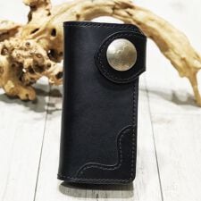 オールハンドメイド (手縫い)1＄コイン付／長財布／日本製