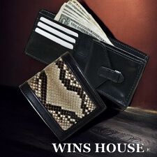 ウインズハウス(WINS HOUSE)のパイソン サイドエッヂ 二つ折り ウォレット / 蛇柄 / 日本製