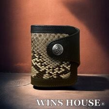 ウインズハウス(WINS HOUSE)のパイソンサイドエッヂ ショート ウォレット / 蛇革 / 日本製