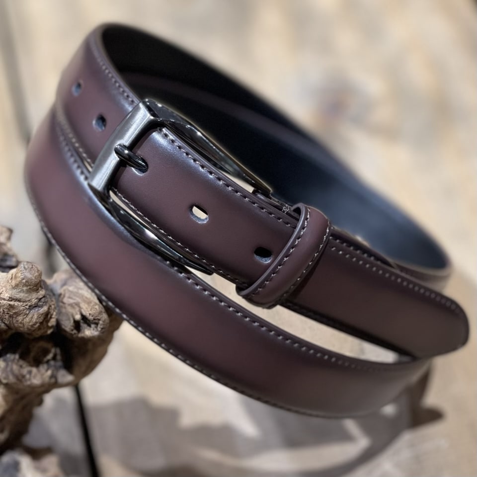 日本製 】 オールブラック レザーベルト / 牛革 / 30mm幅 / シュリンク