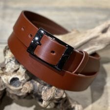 WH1953(WH1953)のオイルレザー 1枚革 ベルト / 35mm幅 / BKバックル / 牛革